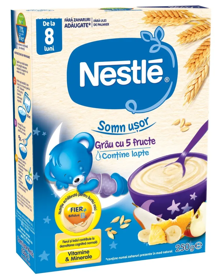 NESTLE CEREALE SOMN USOR GRAU 5 FRUCTE 250G