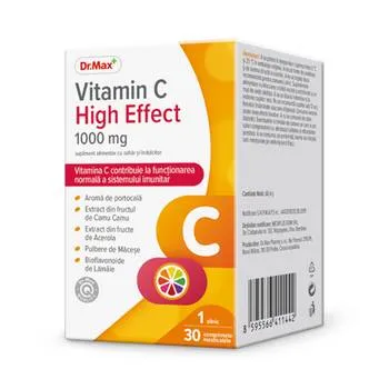 Dr. Max Vitamina C High Effect 1000mg, 30 comprimate mestecabile