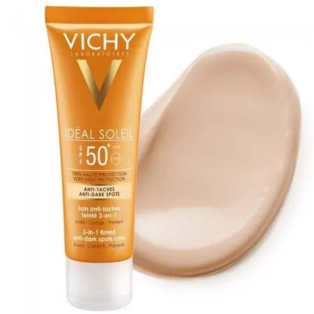 Vichy Ideal Soleil Crema colorata anti-pete pigmentare cu SPF50+ 50ml