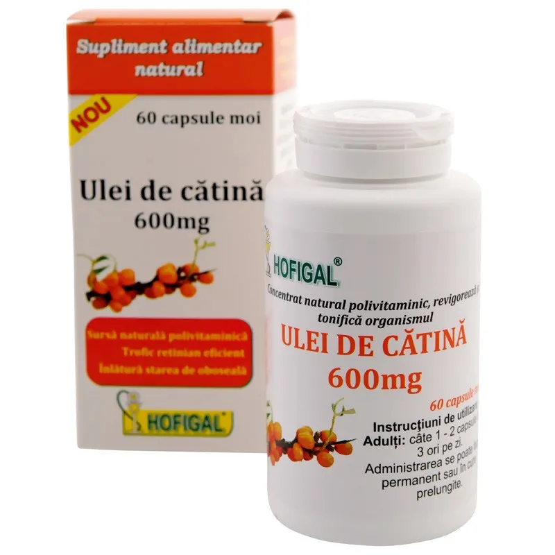 Ulei de Cătină 600 mg, 60 capsule