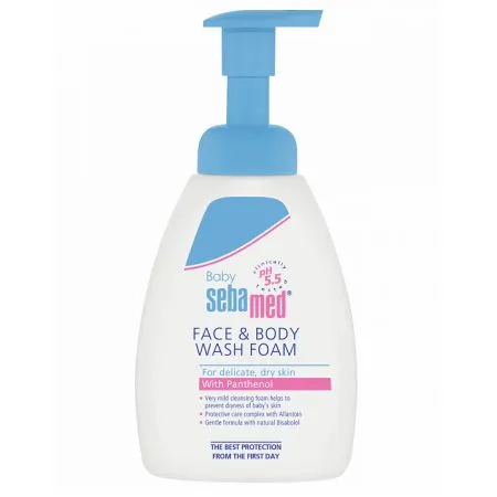 Spuma dermatologica de curatare pentru fata si corp, 400 ml, Sebamed Baby