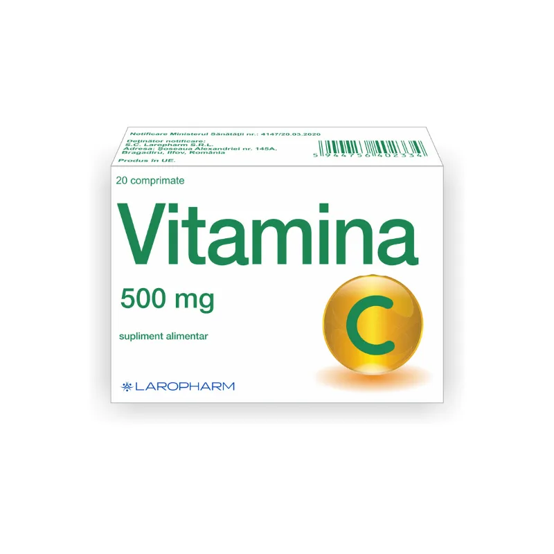 Vitamina C 500mg Laropharm, 20 comprimate