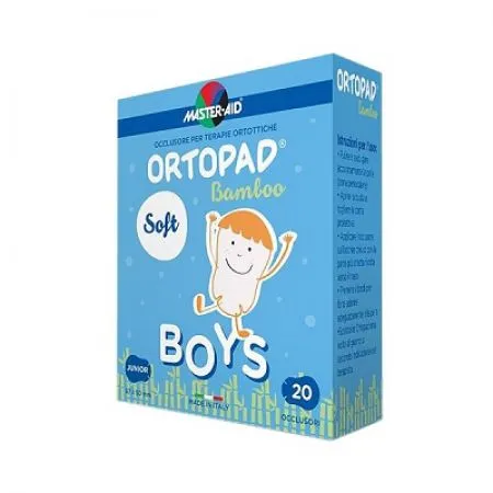 Ocluzor copii ORTOPAD SOFT Boys Junior Master-Aid, 67x50 mm, 20 bucati, Pietrasanta Pharma