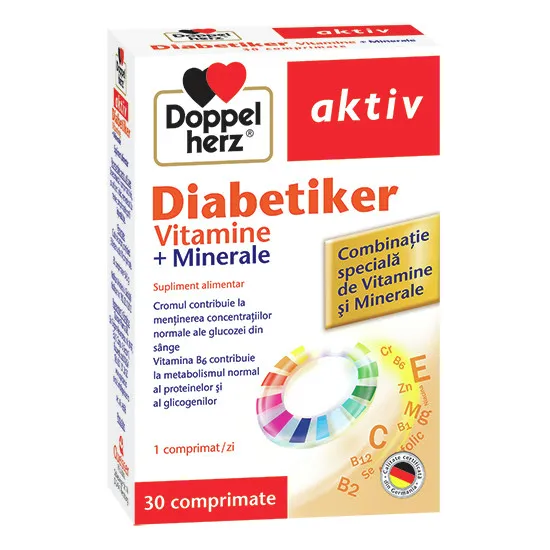 DOPPELHERZ AKTIV DIABETIKER VITAMINE + MINERALE 30 COMPRIMATE