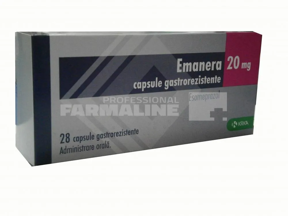 EMANERA 20 mg x 28 CAPS. GASTROREZ. 20mg KRKA, D.D., NOVO MES