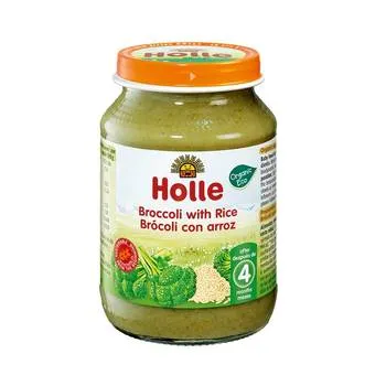 Piure de brocoli si orez, 190g, Holle Baby Food