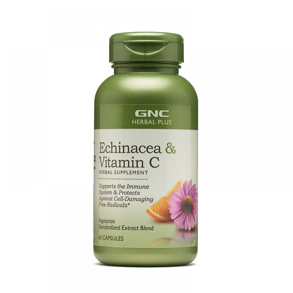 Echinacea si Vitamina C (60 capsule), GNC Herbal Plus