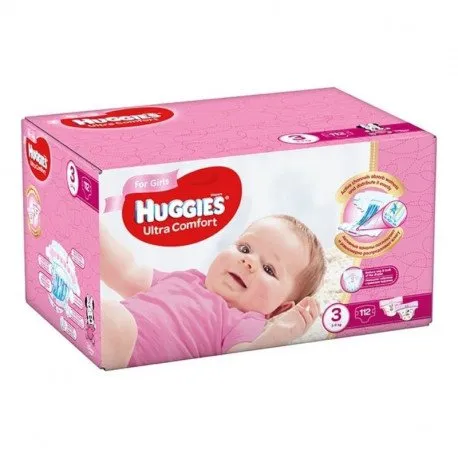 Huggies Ultra Comfort Nr.3, Fetite 5-9kg, 112 bucati