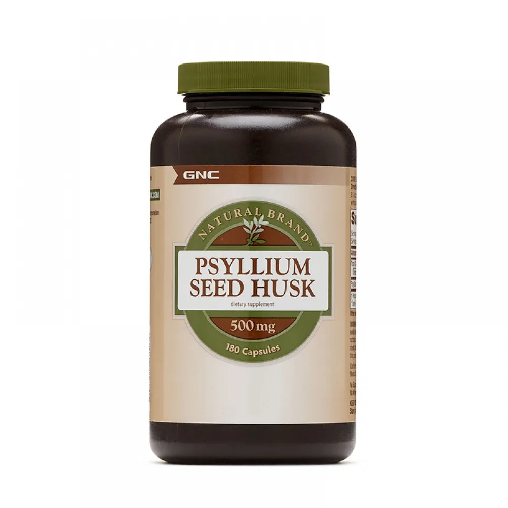 Seminte de psyllium decordicate 500 mg (180 capsule), GNC Natural Brand