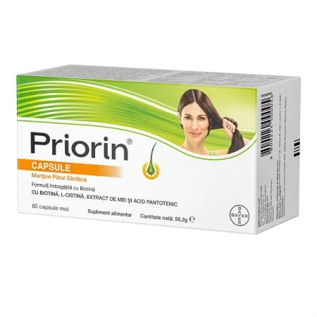 Priorin mentine parul sanatos, 60 capsule, Bayer