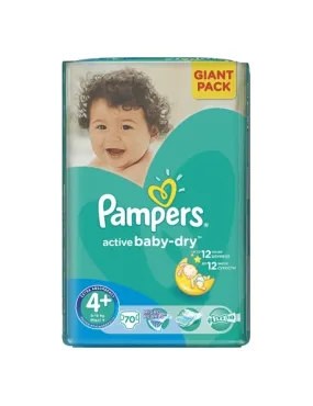 Pampers 4+ Active Baby-dry(9-16kg) 70buc