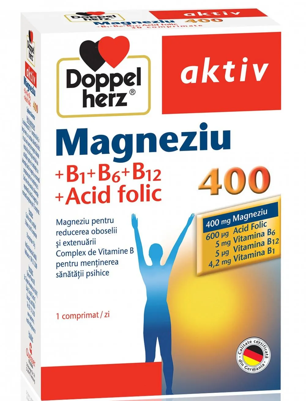 DOPPELHERZ AKTIV  MG 400 +B1+B12+ACID FOLIC X 30 COMPRIMATE