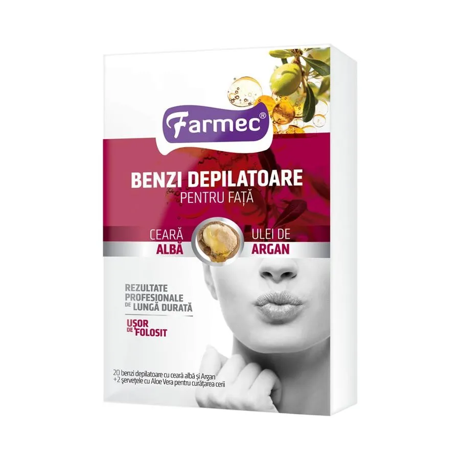 FARMEC BENZI DEPILATOARE PENTRU FATA CU ARGAN 20BUC