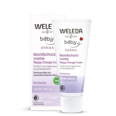 Crema pentru zona scutecului cu nalba alba, Baby Derma, 50 ml, Weleda