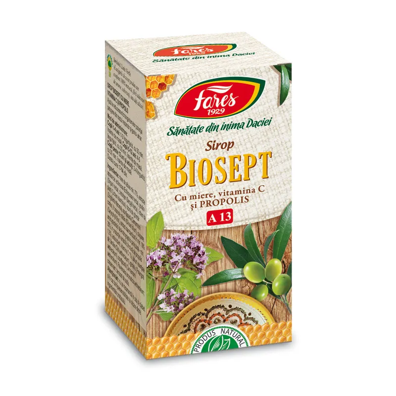 Biosept miere + vit C + propolis sirop x 100ml (Fares)