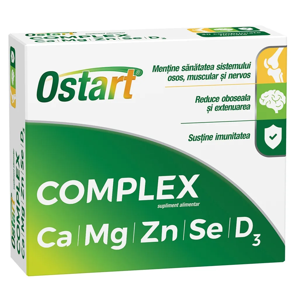 Ostart Complex Ca  Mg  Zn  Se  D3, 20 comprimate, Fiterman