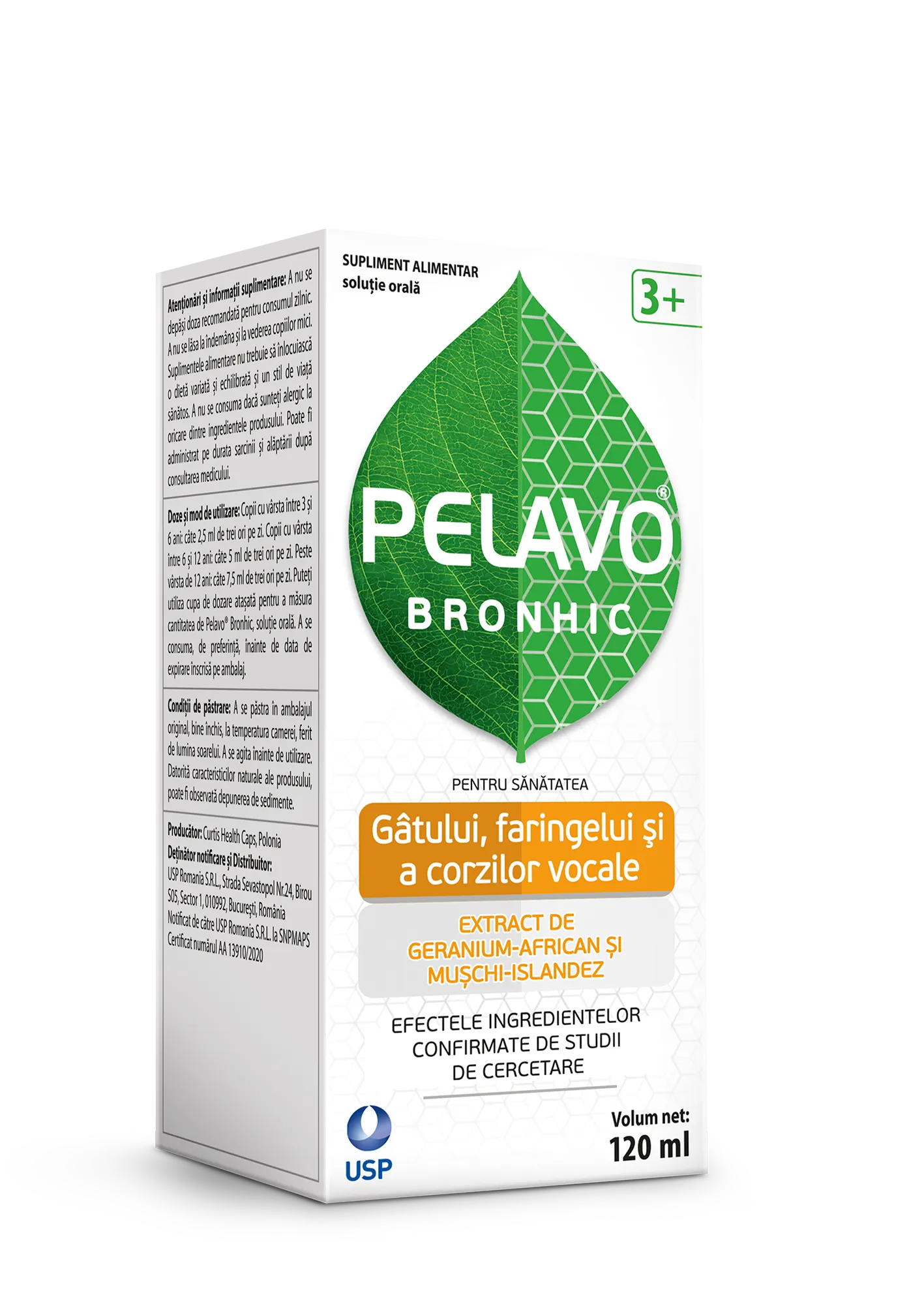 Pelavo Bronhic solutie orala 3 ani+, 120ml, USP