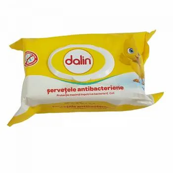 Servetele umede antibacteriene, 100 bucati, Dalin