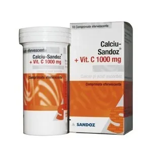 SANDOZ CA + VITAMINA C 1000MG X 10 COMPRIMATE EFERVESCENTE