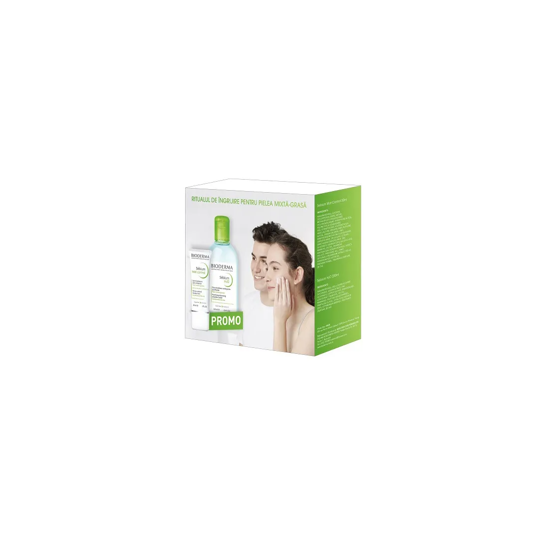 Pachet: Sebium Mat Control 30 ml + Sebium H2O 250 ml, Bioderma