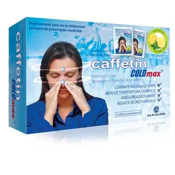 Caffetin COLDmax 1000mg/12,2mg pulbere pentru solutie orala, 10 plicuri, Alkaloid