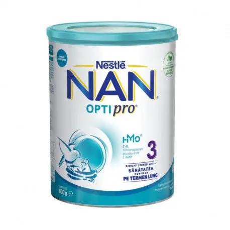 Lapte pentru copii de varsta mica Nestlé NAN OPTIPRO 3 HM-O, intre 1-2 ani, 800g