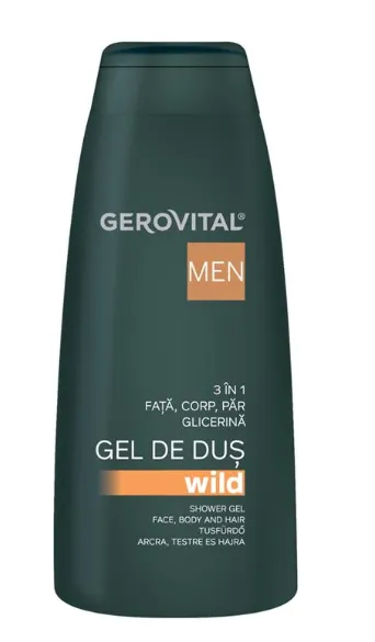 Gel de dus Wild 3 in 1, 400 ml, Gerovital Men 452