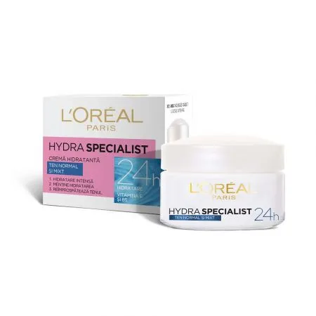 Crema hidratanta de fata pentru ten normal si mixt Hydra Specialist, 50 ml, Loreal