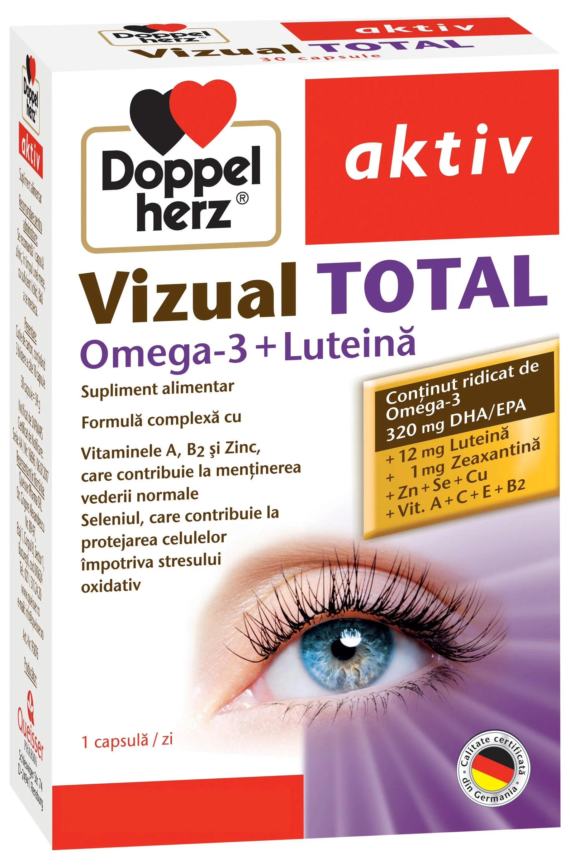 Vizual Total omega + luteină x 30 capsule (Doppelherz)