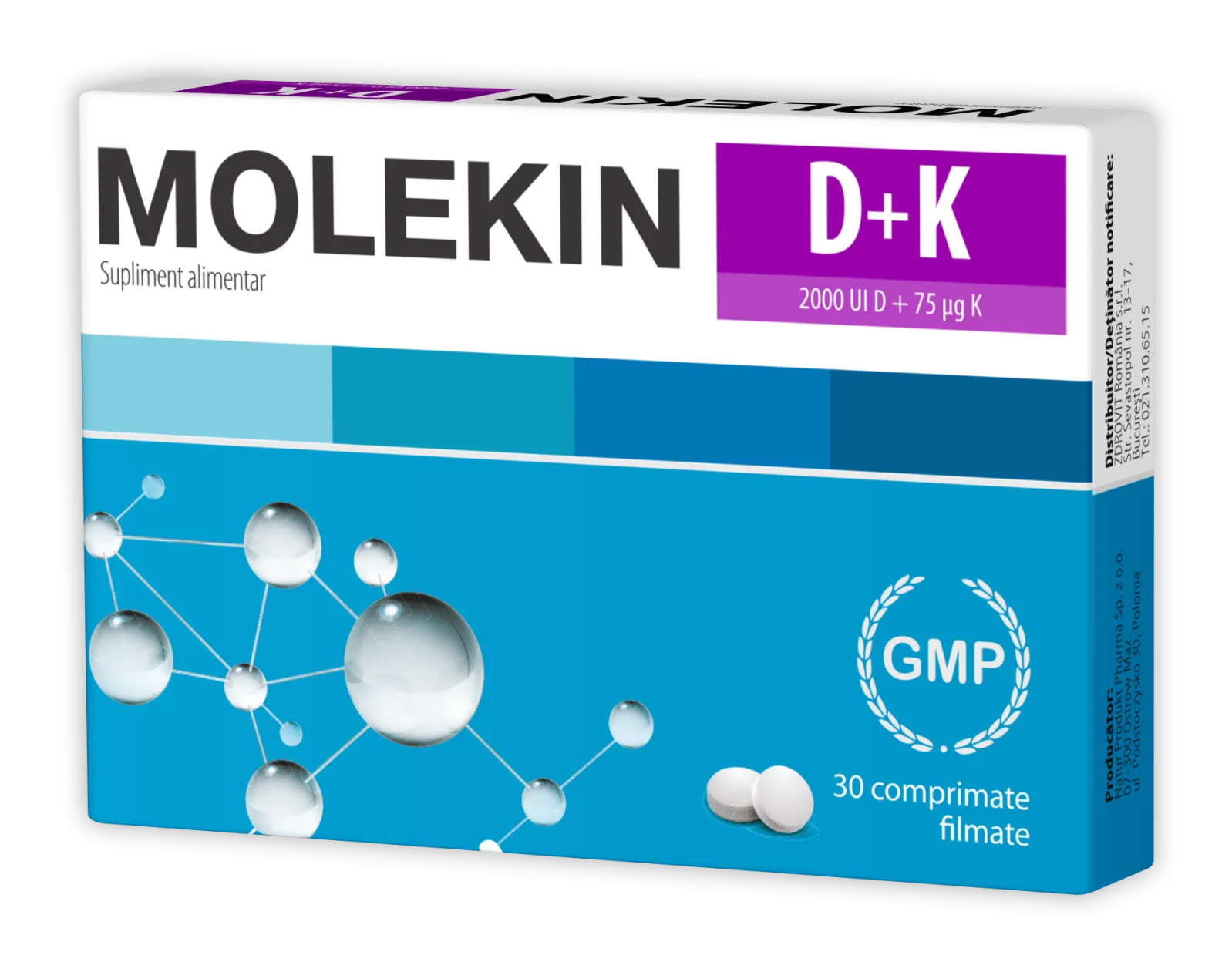 Molekin Vitamina D + Vitamina K x 30 comprimate (Zdrovit)