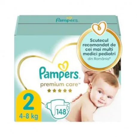 Pampers Scutece Premium Care Marimea 2, 4-8 kg, 148 bucati