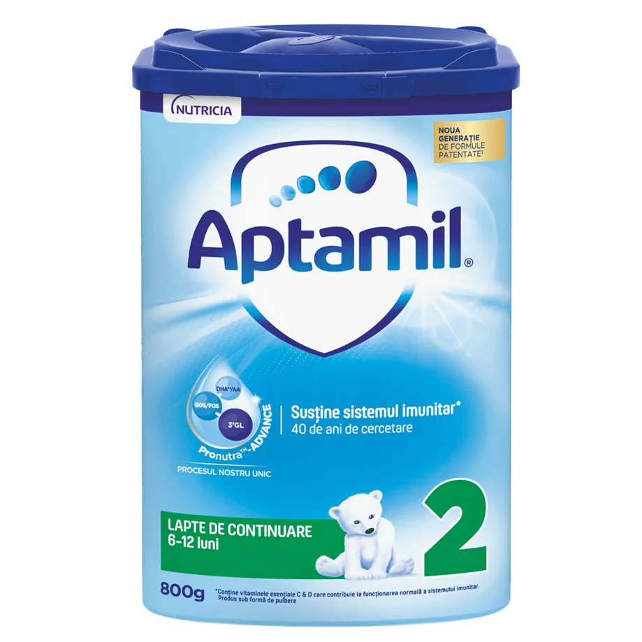 Aptamil 2 lapte praf, incepand de la 6 luni, 800 g, Nutricia