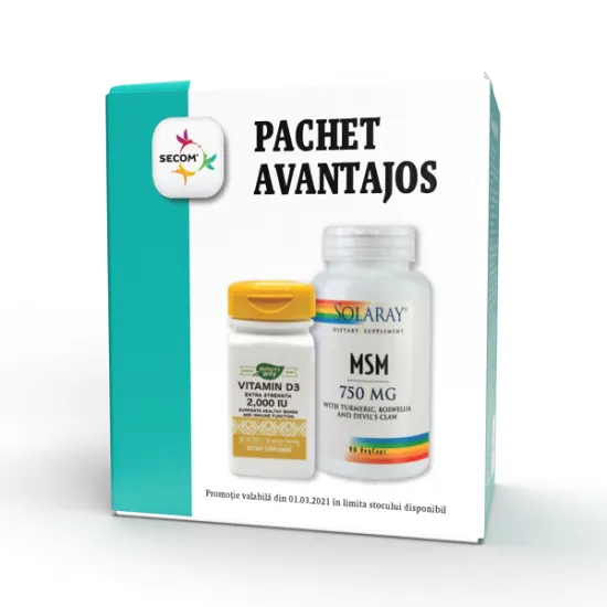 MSM 750MG+VITAMINA D3 30CPS GRATIS SECOM