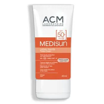 Crema coloranta pentru protectie solara cu SPF 50+ Light Tint Medisun, 40ml, ACM