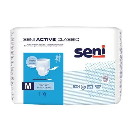 Chilot elastic absorbant Active Classic, Medium, 10 bucati, Seni