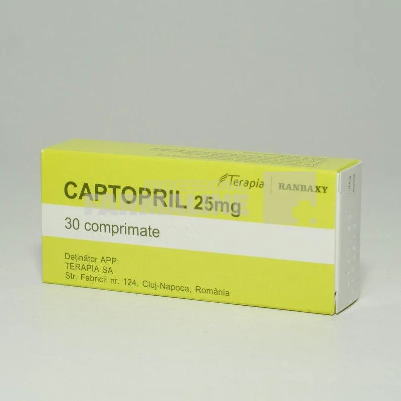 CAPTOPRIL 25 mg x 30 COMPR. 25mg TERAPIA SA
