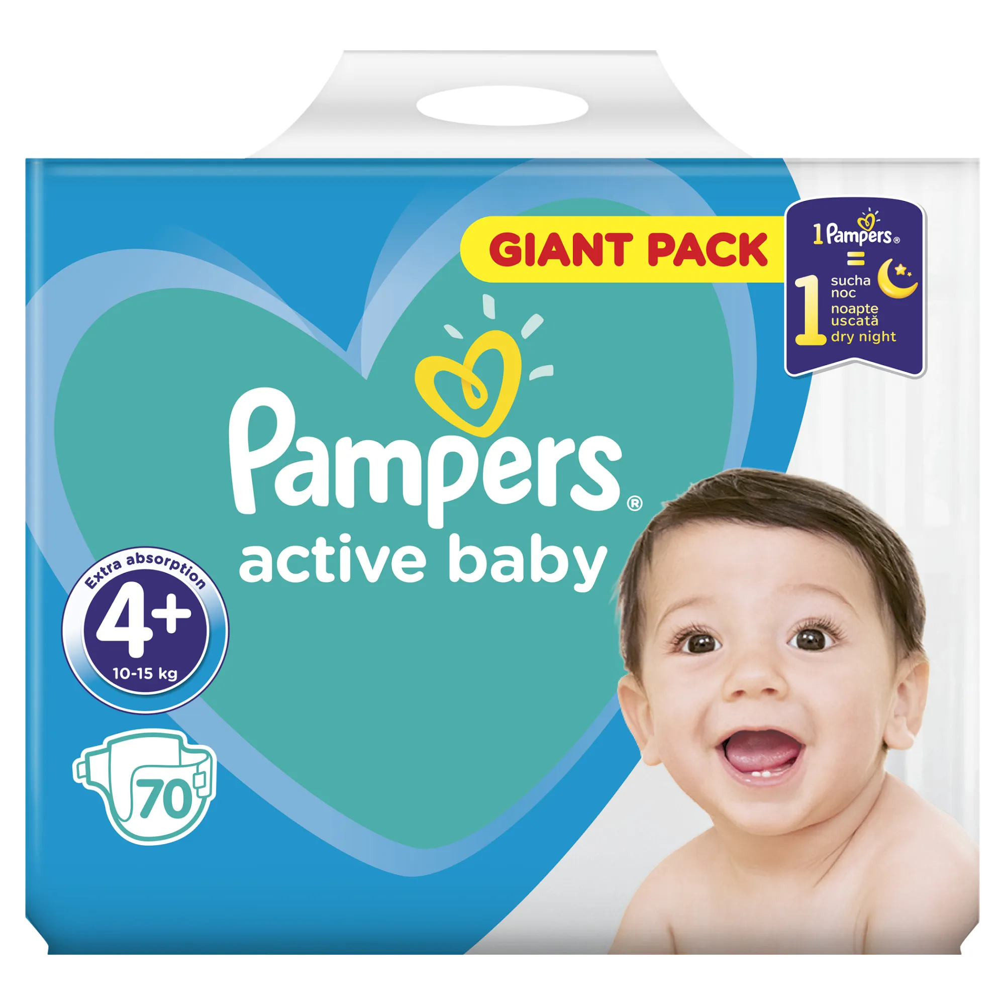 PAMPERS 4 Active Baby 10-15kg x 70buc