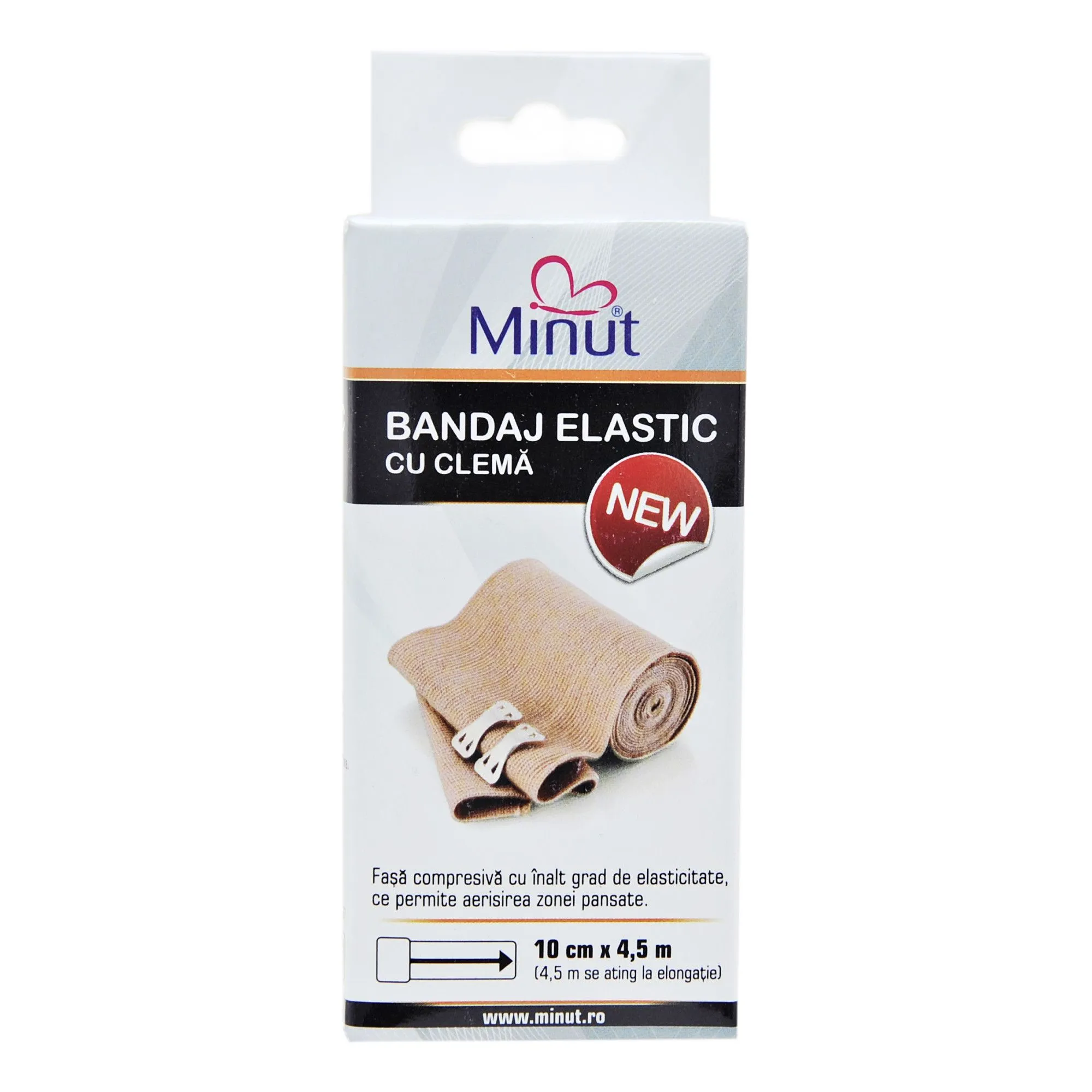 Bandaj elastic cu cleme 10 cm x 4.5 cm