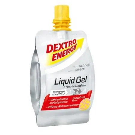 Gel lichid energizant cu aroma de grapefruit si sodiu, 60 ml, Dextro Energy