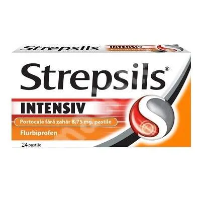 STREPSILS INTENSIV PORTOCALE FARA ZAHAR 8,75 mg x 24 PASTILE 8,75mg RECKITT BENCKISER HE