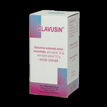 Clavusin soluţie cutanată, 175,6 mg /175,6 mg/ ml, 10 ml, Meduman Viseu