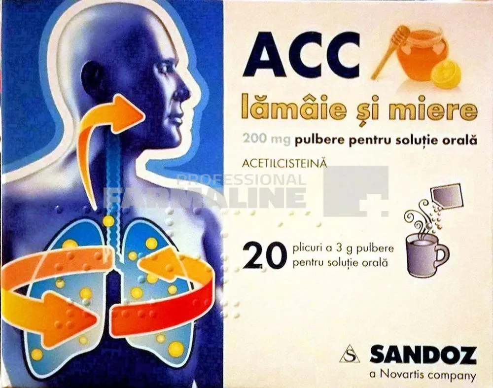 ACC Lamaie si miere 200 mg 20 plicuri