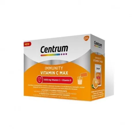 Centrum Immunity Vit C Max pulbere, 14 plicuri