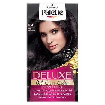 Vopsea de par permanenta Palette Deluxe E-1 Negru Meteorit, 135ml, Schwarzkopf