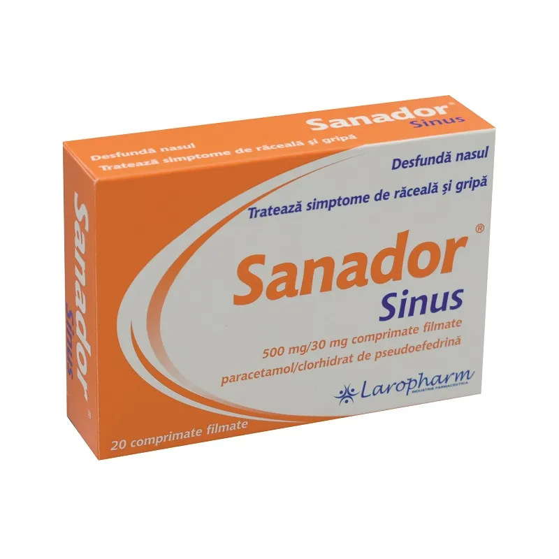 Sanador Sinus 500mg/30mg x 20 comprimate