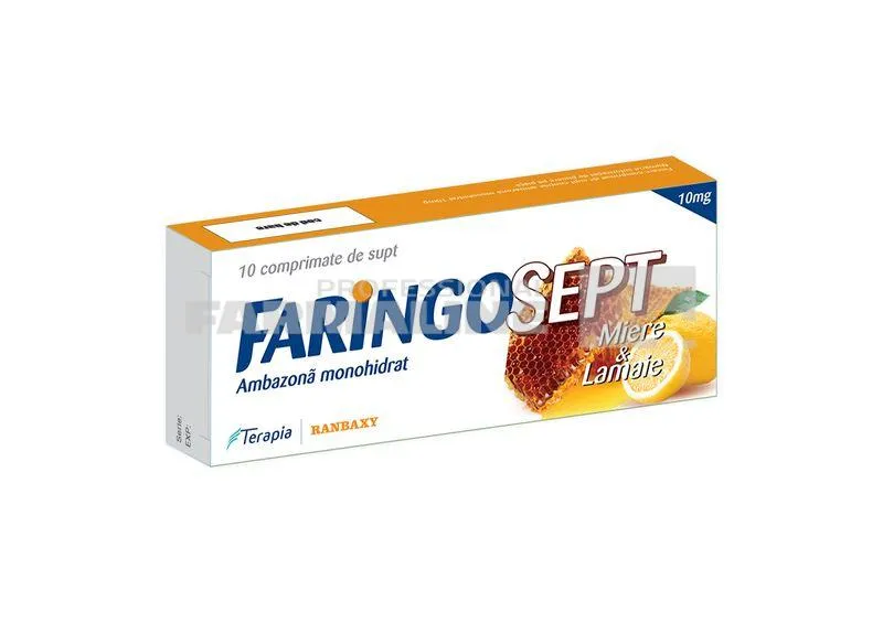 Faringosept cu miere si lamaie 10 mg 10 comprimate de supt