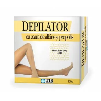 Depilator cu ceara de albine si propolis, 150g, Tis Farmaceutic