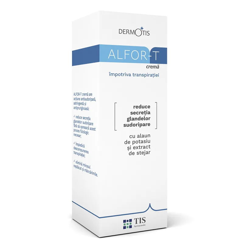 Alfor-T crema impotriva transpiratiei picioarelor, 20 ml, Tis Farmaceutic