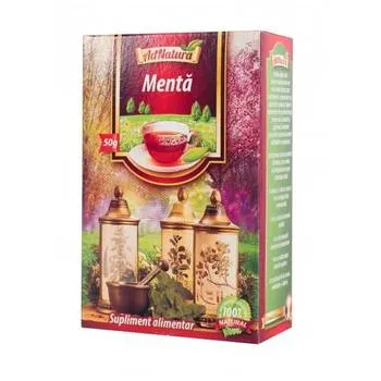 Ceai din menta frunze, 50g, AdNatura