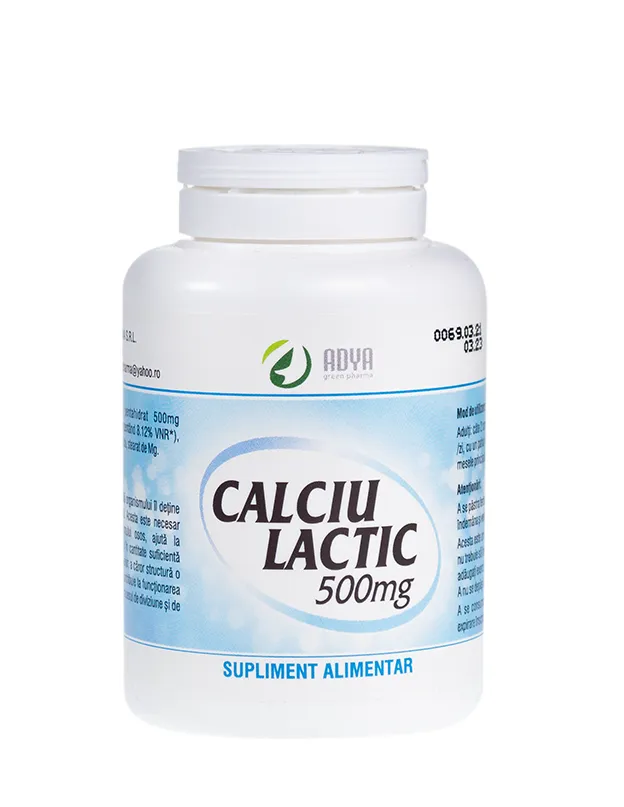 Calciu lactic 500mg x 50 de comprimate Adya Green Pharma